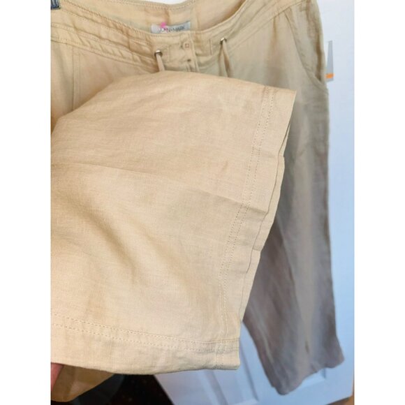 NWT John Mark Wide Leg Linen Crop Pants S Beige Linen Relaxed Fit Sustainable - Picture 10 of 10